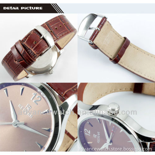 5ATM Man Watch with Genuine Leather Strap watch Stainless Steel watch